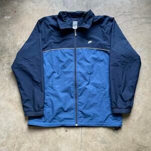 Y2K 2000s Grey Tag Nike Blue Windbreaker